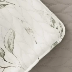 Quilts-Kirkland's Home Watercolor Leaves Reversible 2-Pc. Twin Quilt Set White/Green/Tan