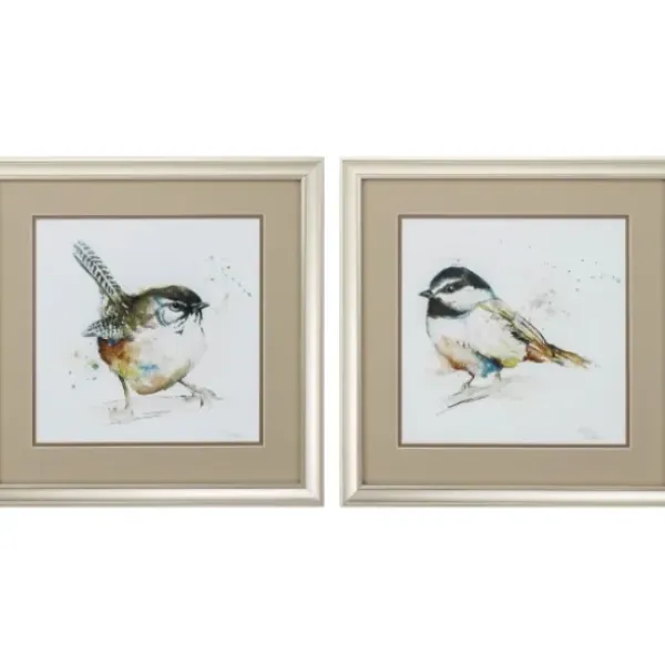 Framed Art-Kirkland's Home Watercolor Mountain Framed Art Prints, Set Of 2 White/Tan/Multi