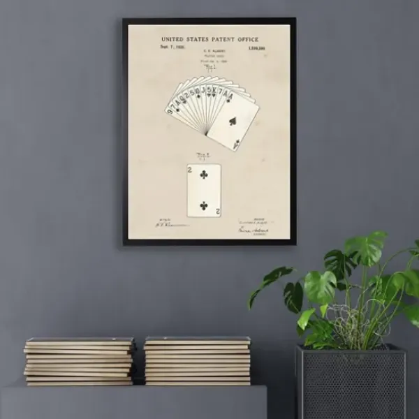 Framed Art-Kirkland's Home Watercolor Playing Cards Framed Art Print Tan
