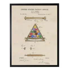 Framed Art-Kirkland's Home Watercolor Pool Ball Frame Framed Art Print Tan