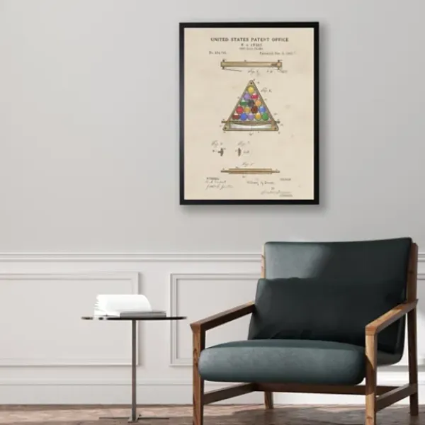 Framed Art-Kirkland's Home Watercolor Pool Ball Frame Framed Art Print Tan