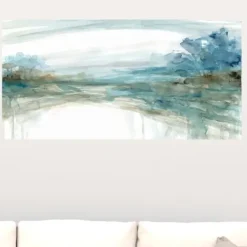 Canvas Art-Kirkland's Home Watery Treeline Giclee Canvas Art Print Blue/White