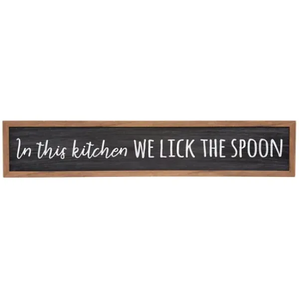 Wall Quotes & Signs-Kirkland's Home We Lick The Spoon Framed Wall Plaque Black/Brown