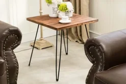 Accent & End Tables-Kirkland's Home Weather Fir Wood And Hairpin Legs Accent Table