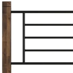 Beds & Headboards-Kirkland's Home Weathered Brown Farmhouse Queen Bed Black/Brown