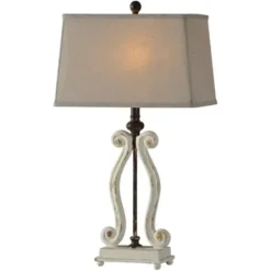 Table Lamps-Kirkland's Home Weathered Cream Harp Table Lamps, Set Of 2 Ivory