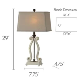 Table Lamps-Kirkland's Home Weathered Cream Harp Table Lamps, Set Of 2 Ivory