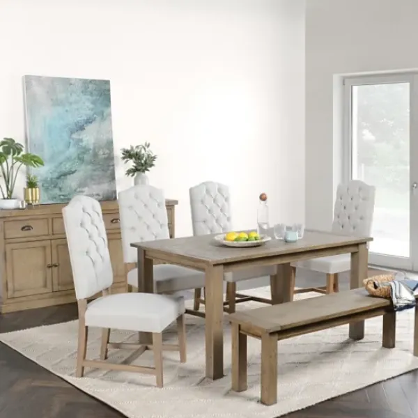 Dining Tables-Kirkland's Home Weathered Pine Wood Dining Table Brown