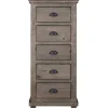 Dressers & Chests-Kirkland's Home Weathered Wooden 5-Drawer Willow Chest Gray