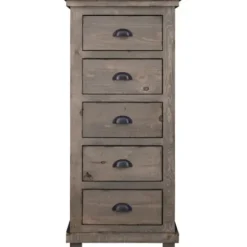 Dressers & Chests-Kirkland's Home Weathered Wooden 5-Drawer Willow Chest Gray
