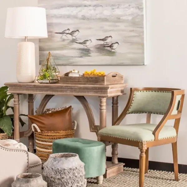 Console Tables-Kirkland's Home Weathered Wooden Trestle Console Table Brown