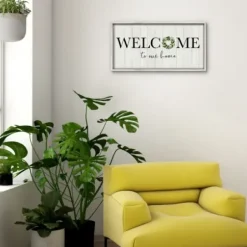 Wall Quotes & Signs-Kirkland's Home Welcome To Our Home Wreath Wall Plaque Ivory/Black