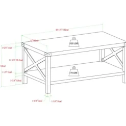 Coffee Tables-Kirkland's Home Wenge Brown X-Frame Coffee Table Gray/Brown/Black