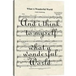 Wall Quotes & Signs-Kirkland's Home What A Wonderful World Ii Canvas Art Print White/Black