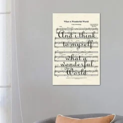 Wall Quotes & Signs-Kirkland's Home What A Wonderful World Ii Canvas Art Print White/Black