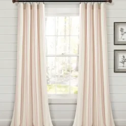 Curtains & Drapes-Kirkland's Home Wheat Curtain Panel Set With Overlay, 120 In. Ivory