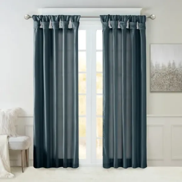 Curtains & Drapes-Kirkland's Home Wheat Reyna Ruffle Curtain Panel Set, 95 In. Tan