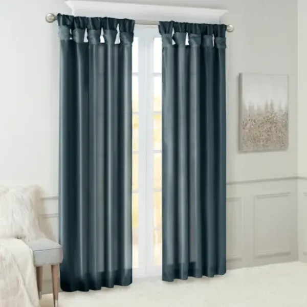Curtains & Drapes-Kirkland's Home Wheat Reyna Ruffle Curtain Panel Set, 95 In. Tan