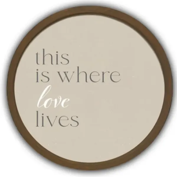 Wall Quotes & Signs-Kirkland's Home Where Love Lives Round Framed Plaque Brown