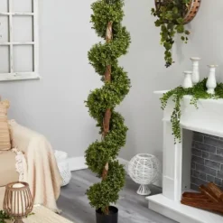 Trees & Topiaries-Kirkland's Home Whimiscal Boxwood Spiral Topiary, 6 Ft.