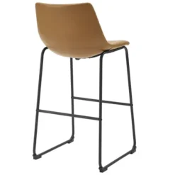 Bar Stools & Counter Height Stools-Kirkland's Home Whiskey Faux Leather Bar Stools, Set Of 2 Brown