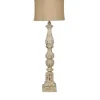 Buffet Lamps-Kirkland's Home White Aged Burlap Shade Buffet Lamp Tan
