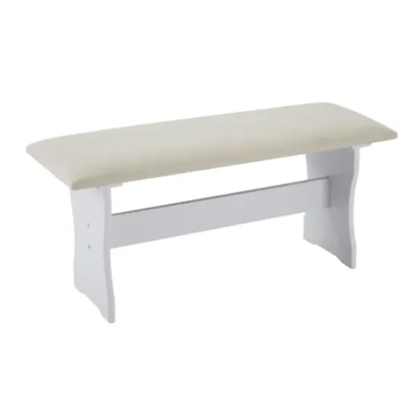 Dining Sets-Kirkland's Home White And Beige Upholstered 3-Pc Dining Nook Set Tan