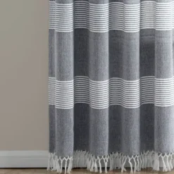Curtains & Drapes-Kirkland's Home White And Black Embroidered Curtain Panel, 84 In. White/Black