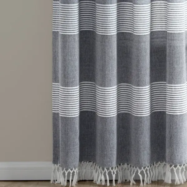 Curtains & Drapes-Kirkland's Home White And Black Embroidered Curtain Panel, 84 In. White/Black