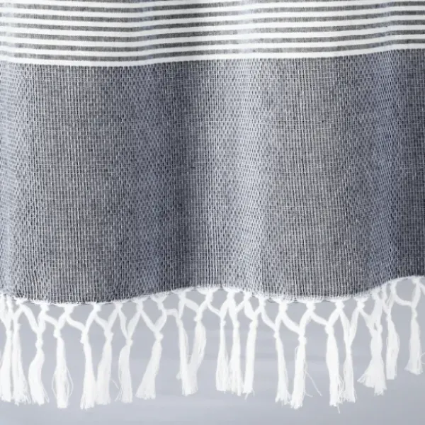 Curtains & Drapes-Kirkland's Home White And Black Embroidered Curtain Panel, 84 In. White/Black
