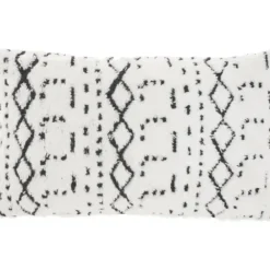 Pillows-Kirkland's Home White And Black Tufted Geo Lumbar Pillow White/Black