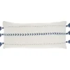 Pillows-Kirkland's Home White And Blue Braided Stripe Lumbar Pillow White/Blue