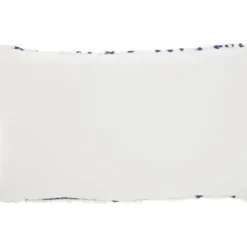 Pillows-Kirkland's Home White And Blue Tufted Geo Lumbar Pillow White/Blue
