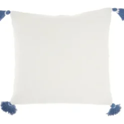 Pillows-Kirkland's Home White And Blue Woven Dots Diamond Pillow Blue/White