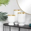 Candle Holders-Kirkland's Home White And Golden Goblet 3-Pc. Candle Holder Set White/Gold