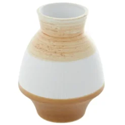 Vases-Kirkland's Home White And Gray Geometric Triangle Vase, 17 In. White/Gray