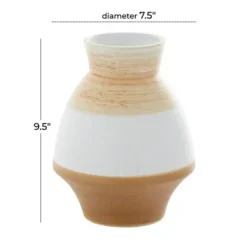 Vases-Kirkland's Home White And Gray Geometric Triangle Vase, 17 In. White/Gray