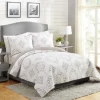 Quilts-Kirkland's Home White And Gray Pattern 3-Pc. King Quilt Set Gray/White