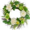 Wreaths-Kirkland's Home White And Green Mixed Floral Spring Wreath White/Green