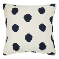 Pillows-Kirkland's Home White And Navy Abstract Dot Pillow Blue/White