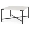 Coffee Tables-Kirkland's Home White And Onyx Marble Top Square Coffee Table