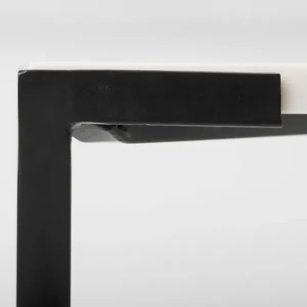 Coffee Tables-Kirkland's Home White And Onyx Marble Top Square Coffee Table