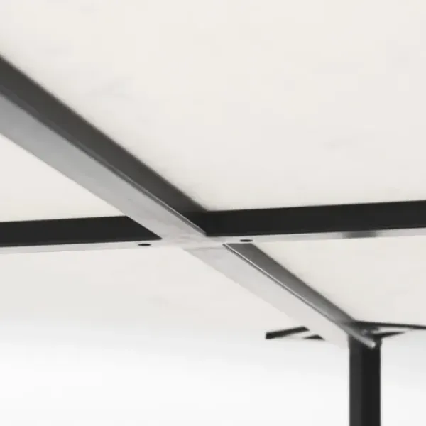 Coffee Tables-Kirkland's Home White And Onyx Marble Top Square Coffee Table