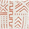 Pillows-Kirkland's Home White And Orange Tufted Geo Throw Pillow White/Orange