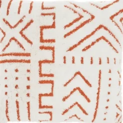 Pillows-Kirkland's Home White And Orange Tufted Geo Throw Pillow White/Orange