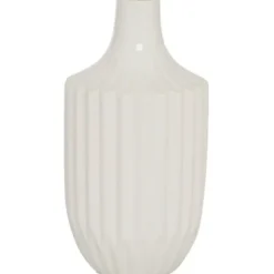 Vases-Kirkland's Home White And Rust Brown Ceramic Vase, 14 In. White/Brown