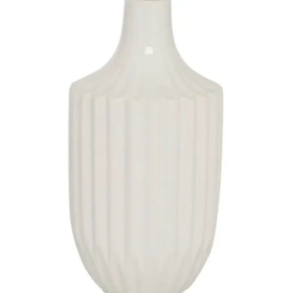 Vases-Kirkland's Home White And Rust Brown Ceramic Vase, 14 In. White/Brown