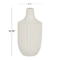 Vases-Kirkland's Home White And Rust Brown Ceramic Vase, 14 In. White/Brown