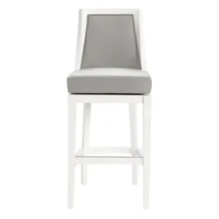 Bar Stools & Counter Height Stools-Kirkland's Home White And Swivel Bar Stool Gray