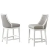 Bar Stools & Counter Height Stools-Kirkland's Home White And Swivel Counter Stools, Set Of 2 Gray